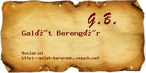 Galát Berengár névjegykártya